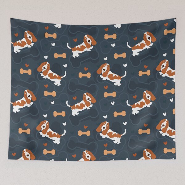 Item preview, Cute Brown and White Basset Hound designed and sold by Lulupainting.