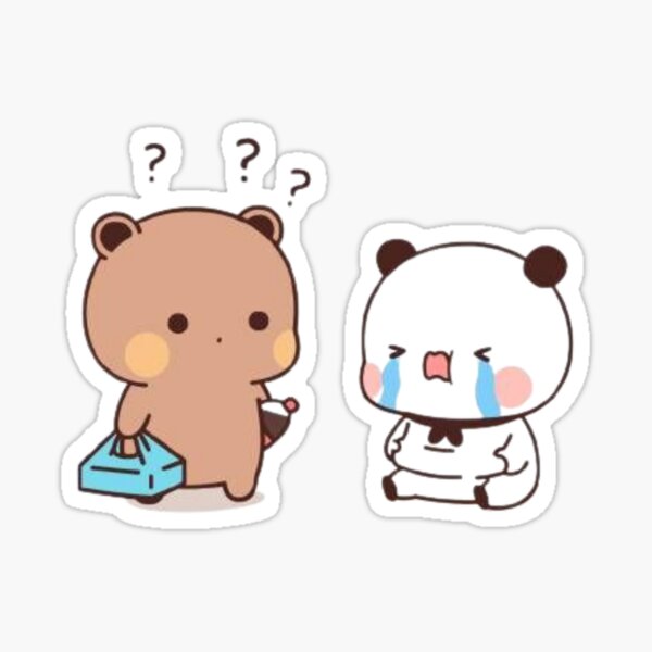 Sad and Confused,  Milk and Mocha Cute Bears Sticker