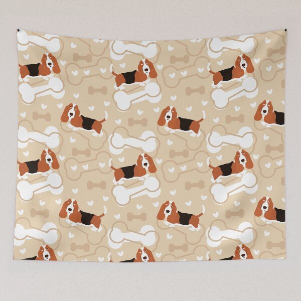 Item preview, Cute Tricolor Basset Hound designed and sold by Lulupainting.