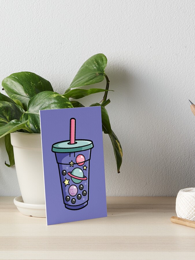 Galaxy Boba Tea Art Board Print for Sale by heysoleilart