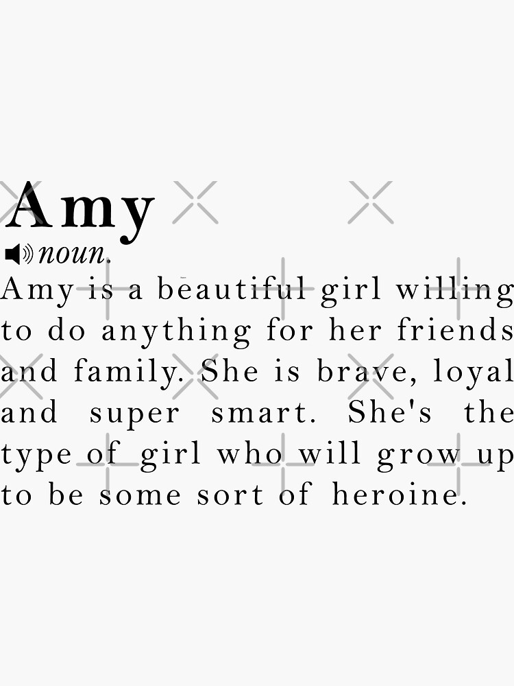 amy-name-definition-meaning-sticker-by-peachyline-redbubble