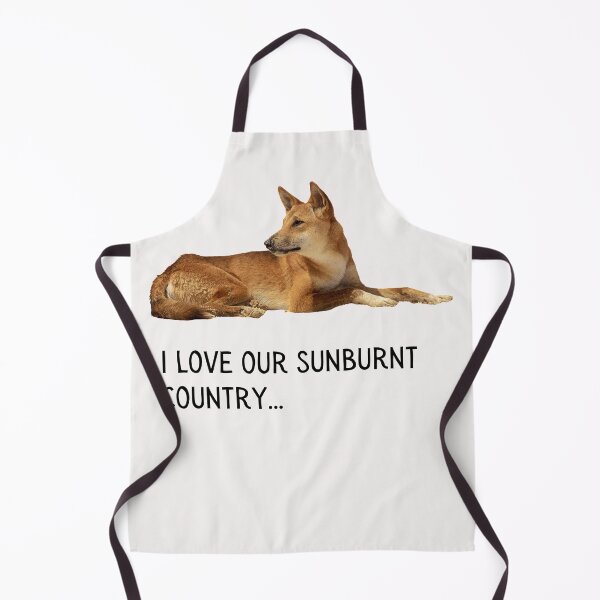 Item preview, I Iove our sunburnt country. Photograph of a dingo, lazing in the sun, and black text. designed and sold by JellyBeenzz.