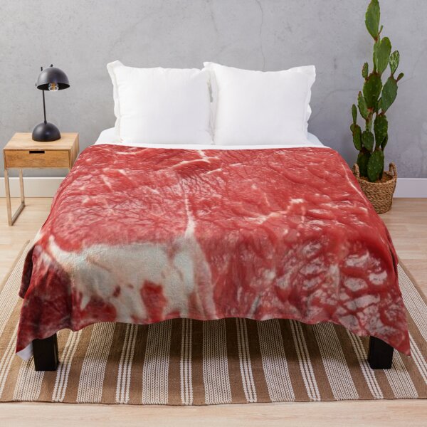 Raw meat steak beef Throw Blanket