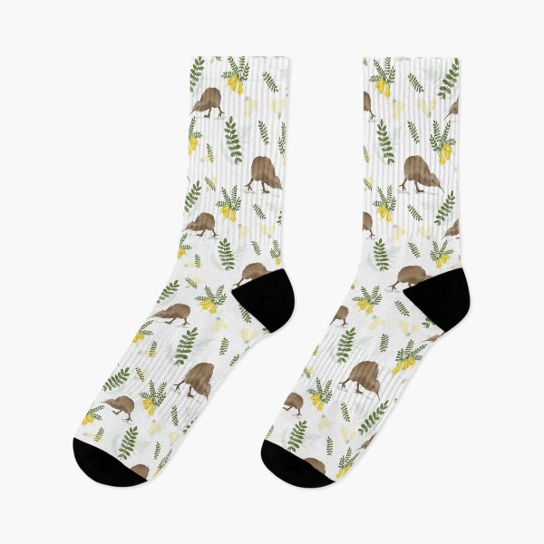 Item preview, New Zealand Kiwi Bird and Kowhai Pattern Design designed and sold by Tara Slater.