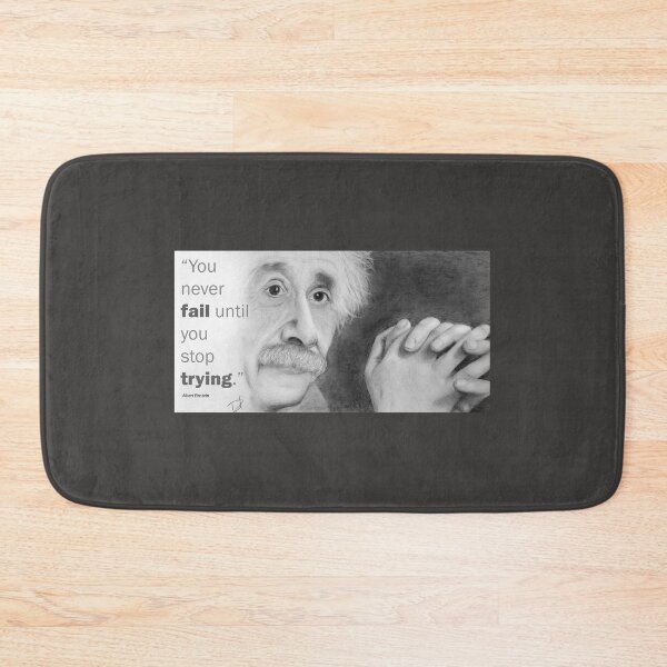 Item preview, Albert Einstein portrait: "You never fail until you stop trying." designed and sold by danielcoart.