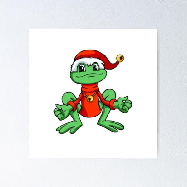 Item preview, Frog Wearing Christmas Hat designed and sold by RsK_DeSiGn.