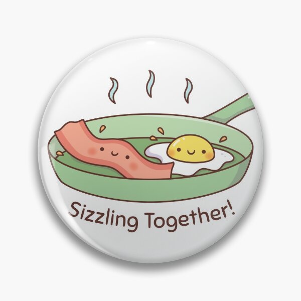 Item preview, Cute Bacon and Egg Sizzling Together on Frying Pan designed and sold by rustydoodle.
