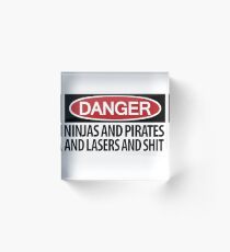 Ninjas and Pirates and Lasers, Oh My! Acrylic Block