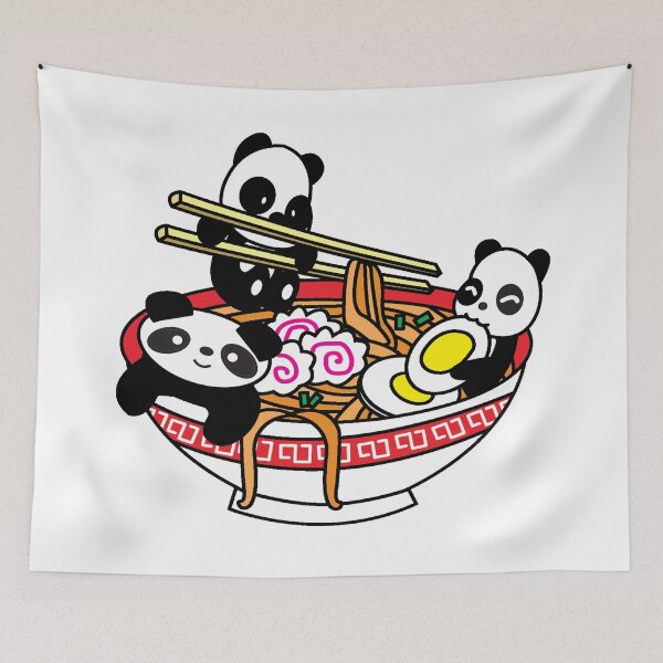 Item preview, Cute Kawaii Panda Eating Ramen Noodles designed and sold by YueHeng Creates ⭐⭐⭐⭐⭐.