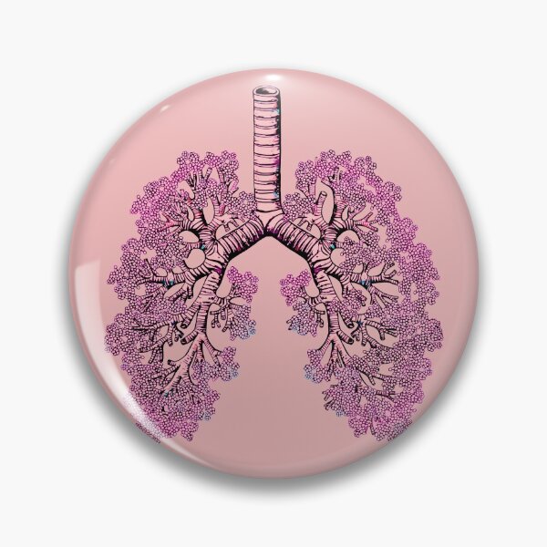 Item preview, Lungs cancer awareness, pink coral human anatomy, watercolor designed and sold by Collagedream.