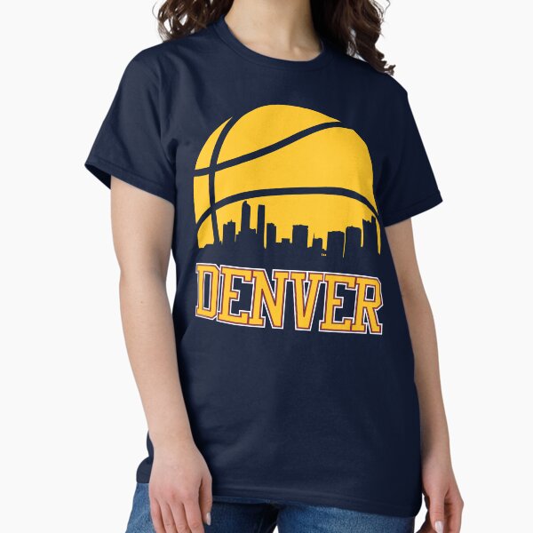 Item preview, Retro Nuggets Basketball Denver City Skyline designed and sold by pixeljamz.