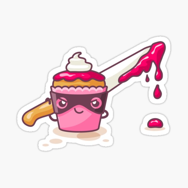 Cupcaked Crime Pink Cozy Murder Mystery Pun Cupcake Sticker