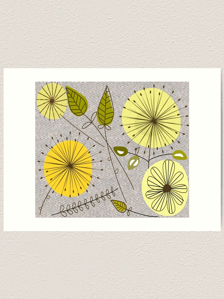 "Mid-Century Modern Floral" Art Print for Sale by gailg1957 | Redbubble