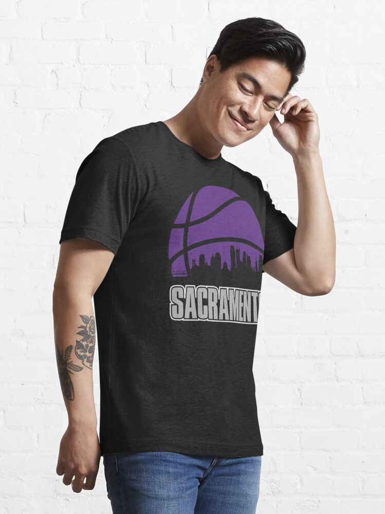 Retro Kings Basketball Sacramento City Skyline T-Shirt sublime t shirt  summer top plain black t shirts men