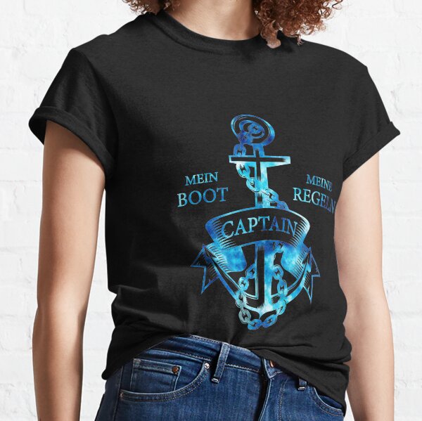My boat my rules anchor captain motif silhouette design Classic T-Shirt