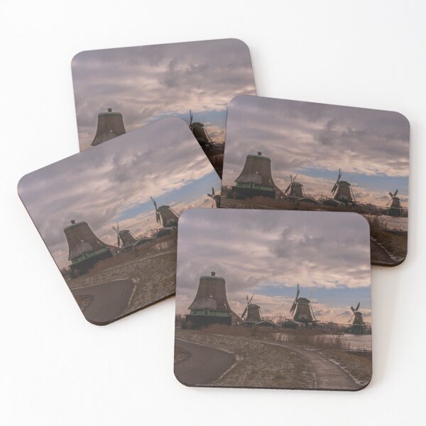 Item preview, Landscape Windmills Winter Zaanse Schans Zaandam Netherlands designed and sold by Stravaigin.