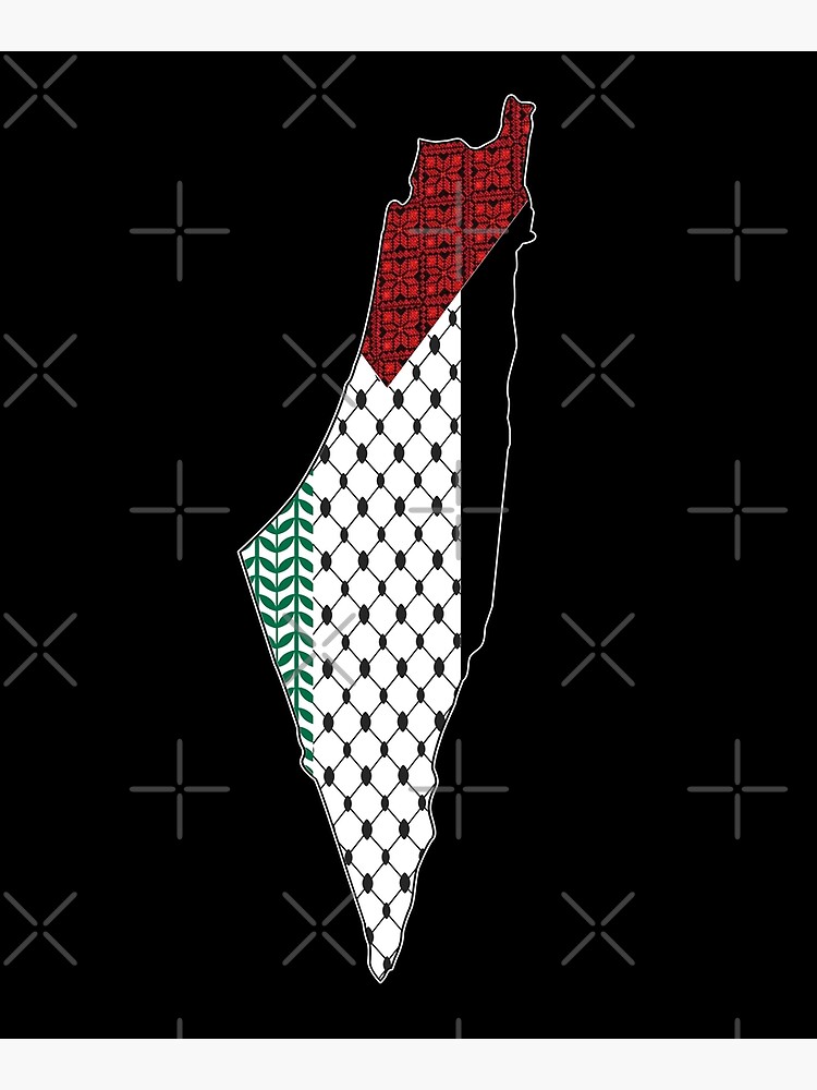 Palestinian Map Keffiyeh Thobe Patterns Palestine' Sticker