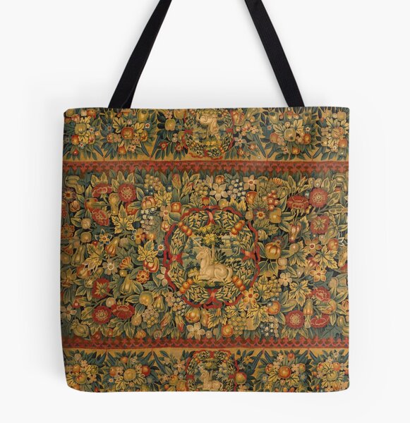 Medieval Unicorn Tapestry Clover Canvas Tote Bag – The Tudor Fair