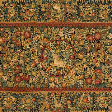 Aperçu de l'œuvre Tapisserie florale médiévale à motif de licorne de Epitome Girl