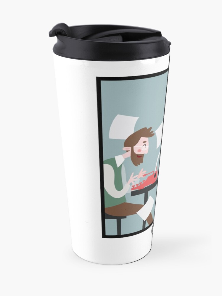 Vista alternativa de Taza de viaje Soy escritor, confía en mí