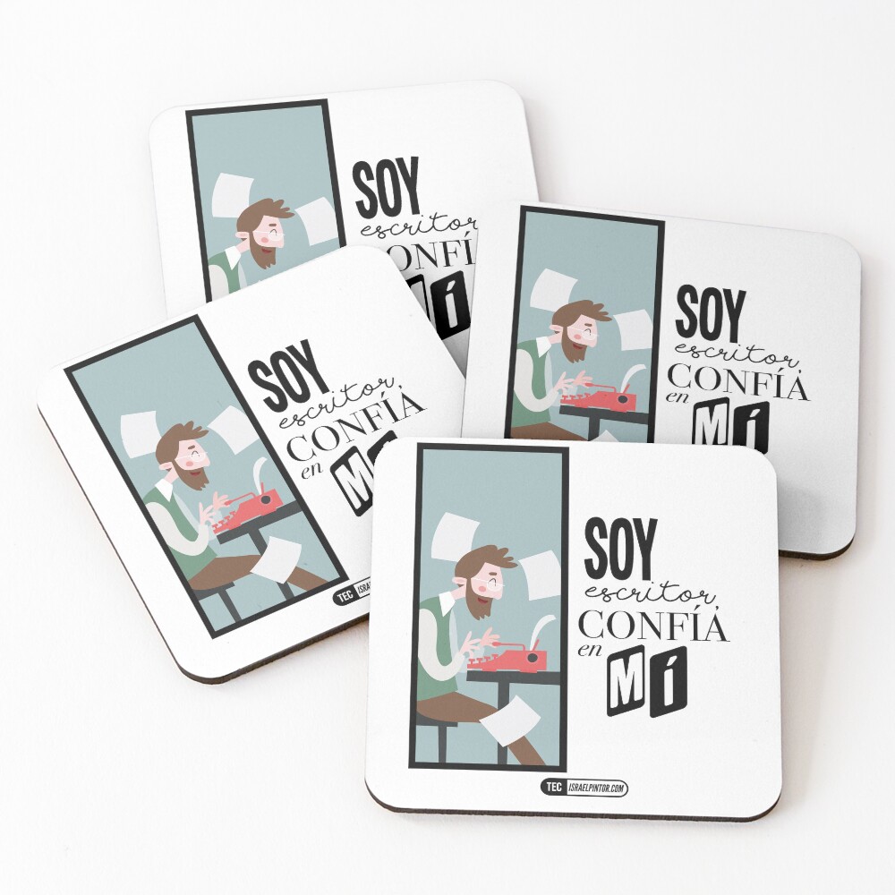 Soy escritor, confía en mí Posavasos (lote de 4)
