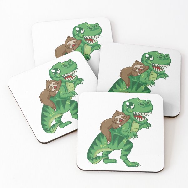 Item preview, Adorable Sloth Relaxing on a T-Rex | Funny Tyrannosaurus Sloth designed and sold by Andrew Orr.