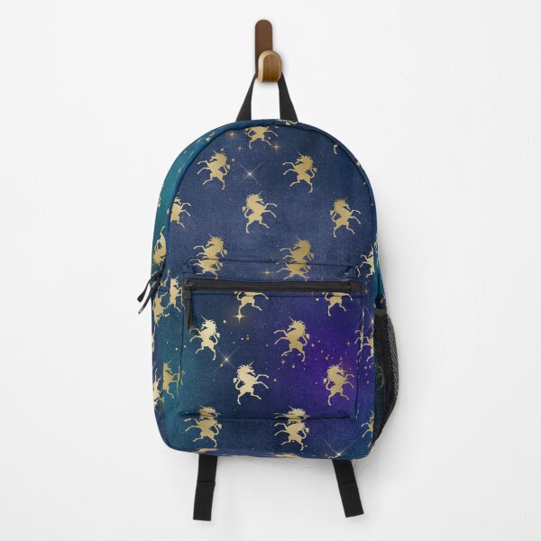 Item preview, Golden unicorn on a blue, purple, and green starry background designed and sold by AnnieHochmann.