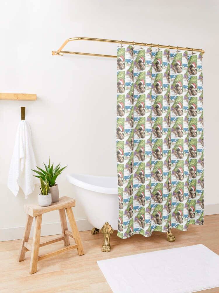 Christmas German Shepherd Dog Shower Curtain Sold By Charliclark 