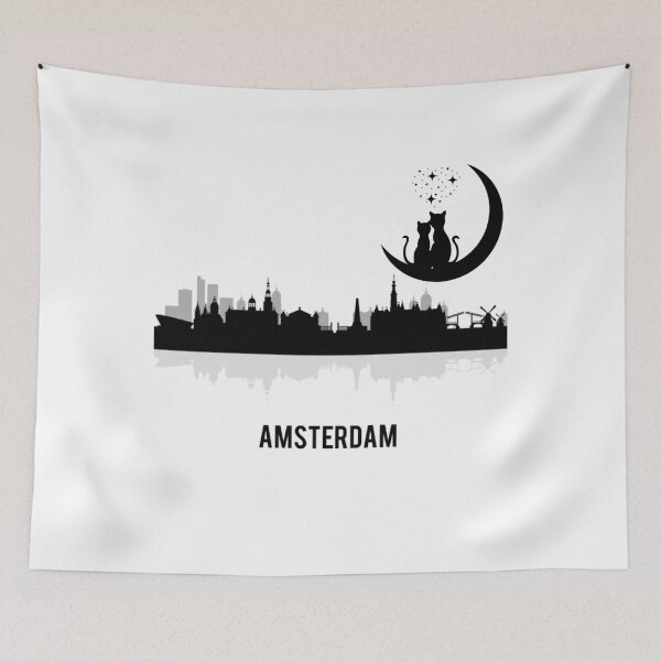 Item preview, Amsterdam Skyline Cat designed and sold by Trendency ~.