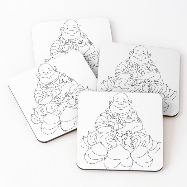 Item preview, Tattooed Buddha Sitting on a Lotus Illustration designed and sold by Ukemonkey.