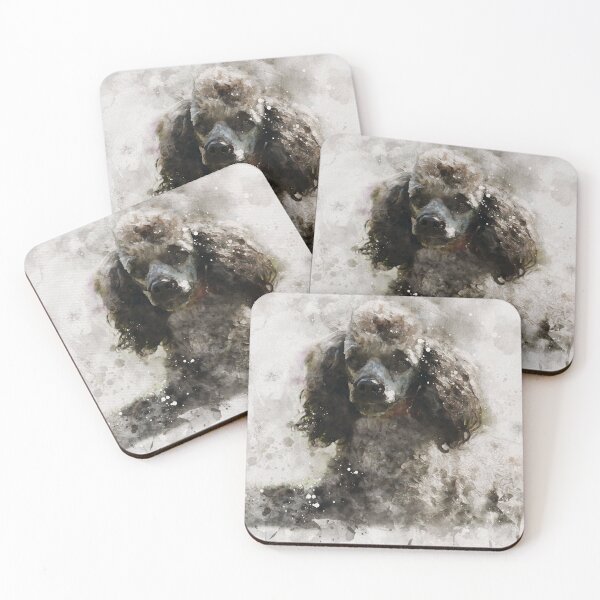 Item preview, Miniature Poodle dog watercolour digital portrait designed and sold by Gerald Waters.