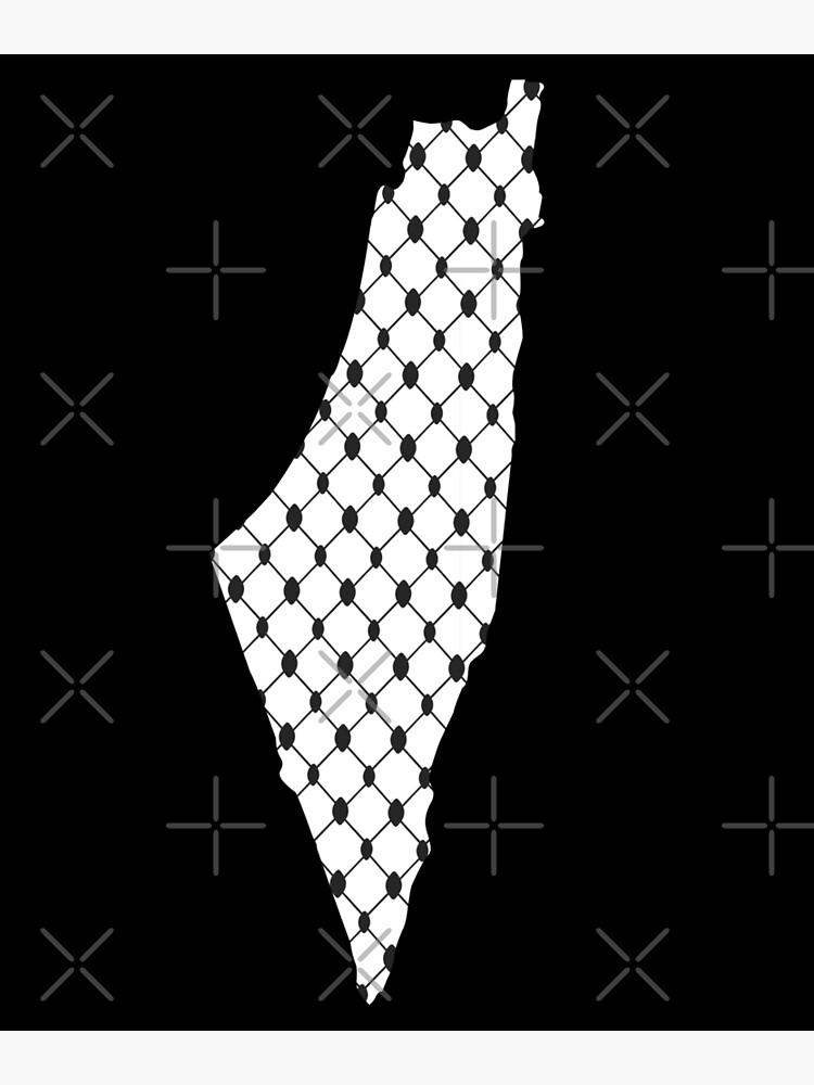 Palestinian keffiyeh map pattern Poster