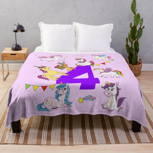 Item preview, Unicorn Birthday 4 Years Girls BDay designed and sold by samshirts.
