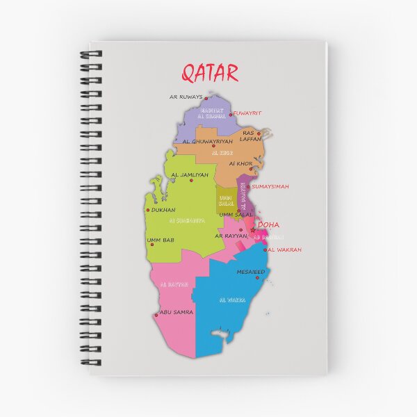 Item preview, Administrative Map of Qatar with municipalities names and the major cities and towns designed and sold by mashmosh.