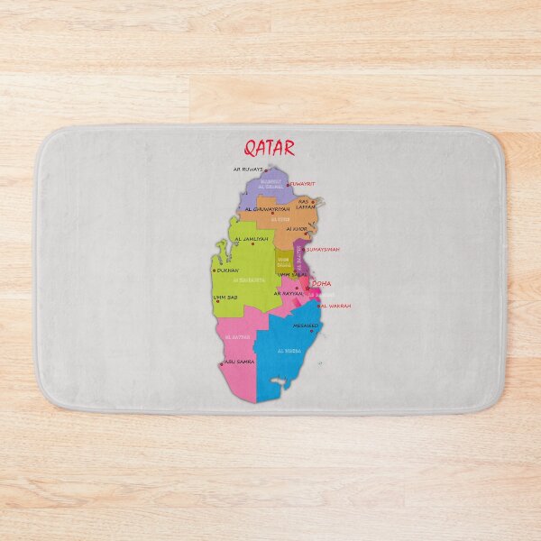Item preview, Administrative Map of Qatar with municipalities names and the major cities and towns designed and sold by mashmosh.