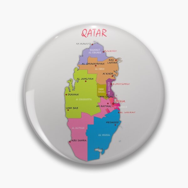 Item preview, Administrative Map of Qatar with municipalities names and the major cities and towns designed and sold by mashmosh.