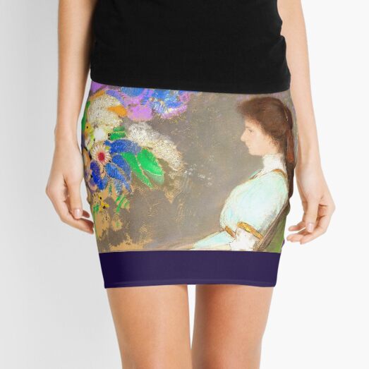 Violette Heymann, Fine Art Painting by Redon Mini Skirt