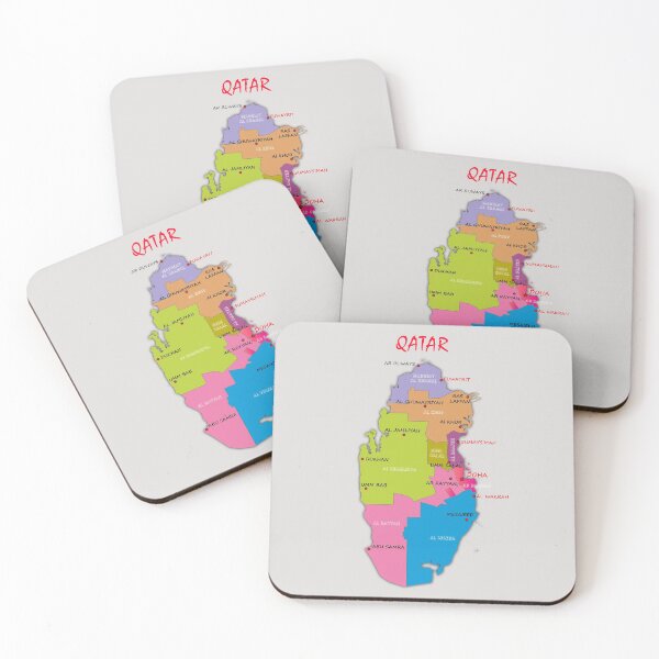 Item preview, Administrative Map of Qatar with municipalities names and the major cities and towns designed and sold by mashmosh.