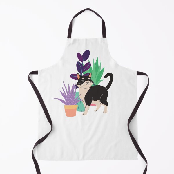 Item preview, Smiling Cute Cat with Colorful House Plants designed and sold by BohoMoon.