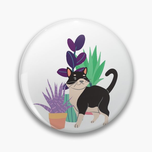 Item preview, Smiling Cute Cat with Colorful House Plants designed and sold by BohoMoon.