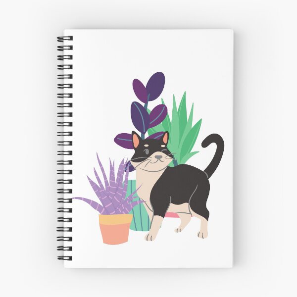 Item preview, Smiling Cute Cat with Colorful House Plants designed and sold by BohoMoon.