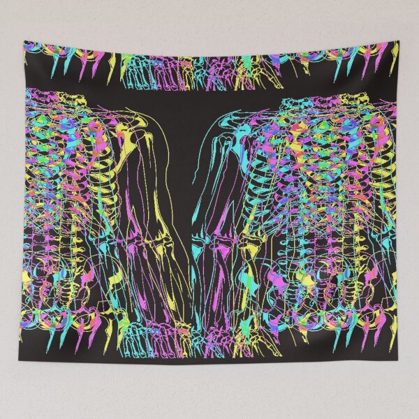 Item preview, Xray watercolor ribcage bones Skeleton  designed and sold by hempress.