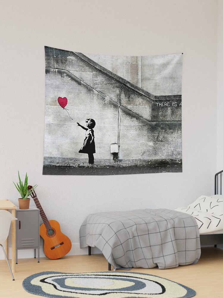 Balloon Girl - There Is Always Hope, Original Mural Banksy Tapestry for  Sale by WE-ARE-BANKSY