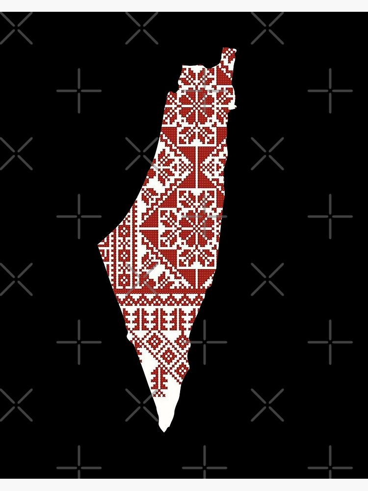 Palestinian Map Keffiyeh Thobe Patterns Palestine' Sticker