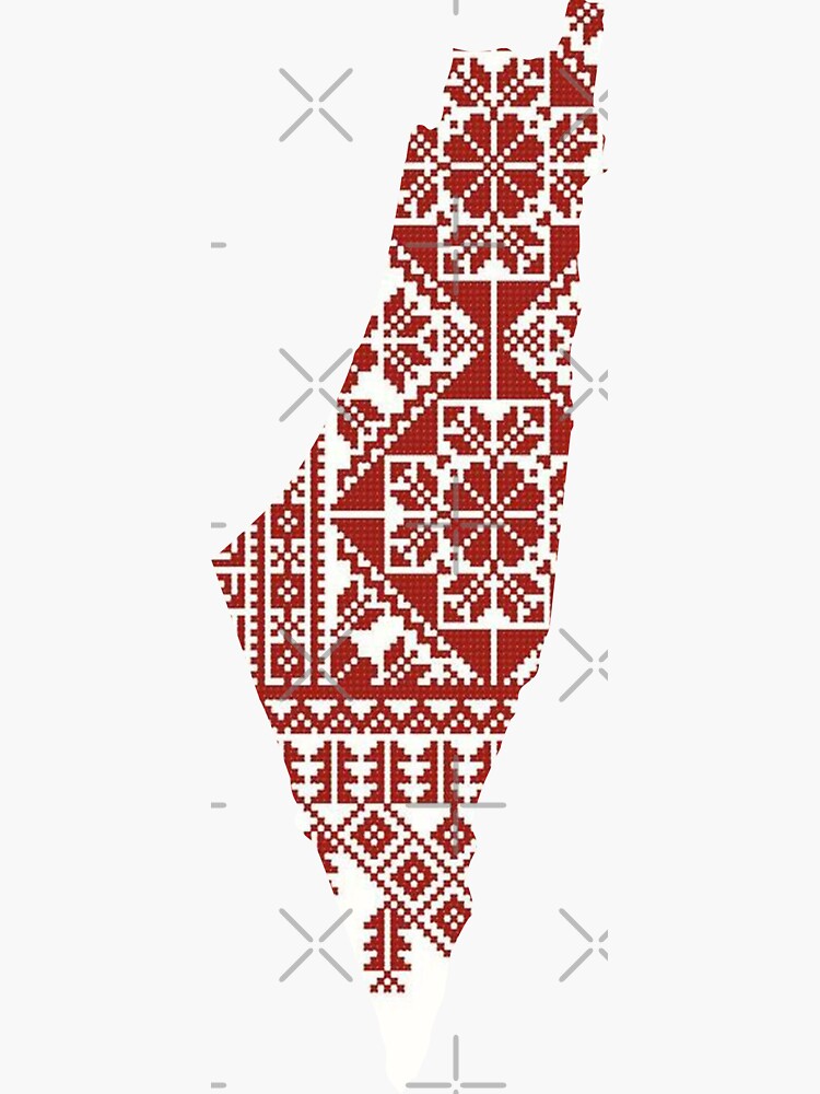 "Palestine Map With Thobe Pattern" Sticker For Sale By LifestylePrints ...