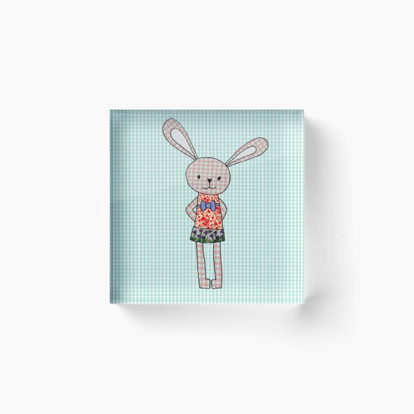 Item preview, gingham rabbit designed and sold by redstitchlab.