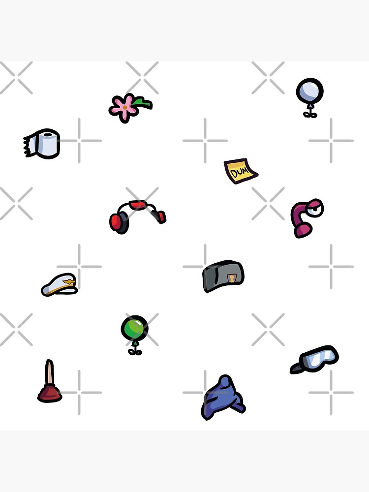 among us character creator stickers set hats 3 art board print by stickertopic redbubble