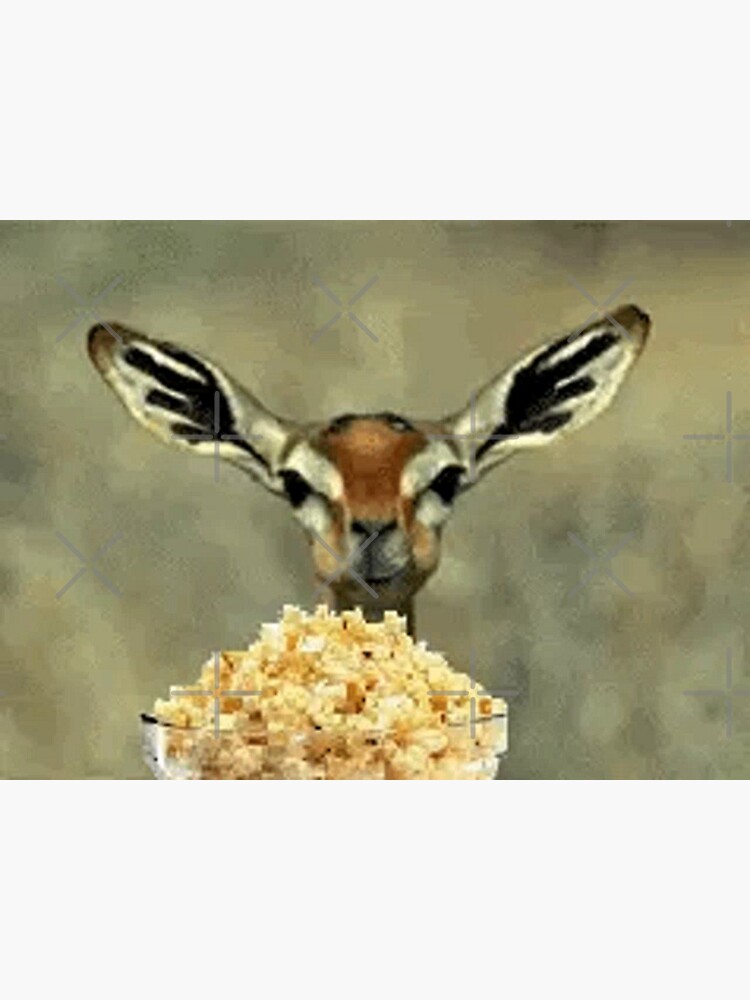 "Deer eating popcorn meme" Art Print for Sale by mikejak Redbubble