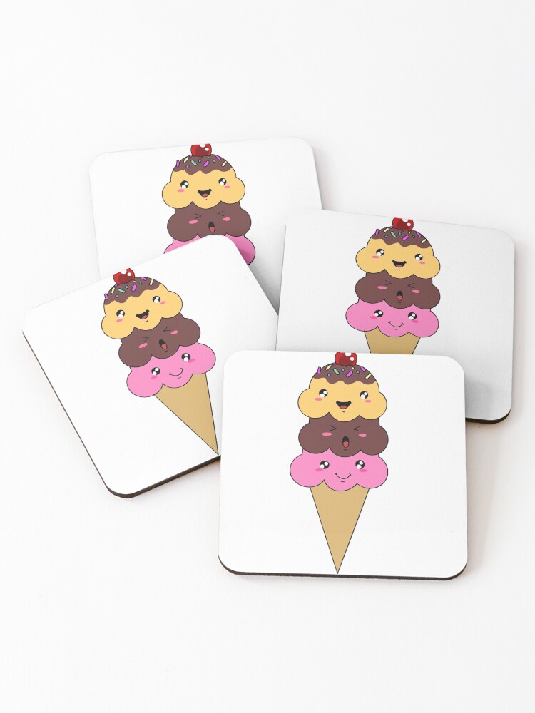 Thumbnail 1 of 5, Coasters (Set of 4), Ice Cream designed and sold by lacy2313.