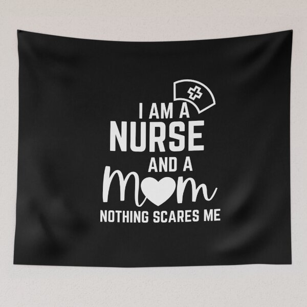 Item preview, I Am A Nurse And A Mom Nothing Scares Me, Nurse, RN , Mom , Nurse Gifts, Mother , Mommy , Mom Nurse Protest,Laptop Skins, scraf, mobile cases, face masks designed and sold by kenganalashish.